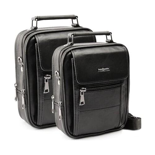 Mr. Pablo C60 Black Steel Cased Genuine Leather Men 'S Messenger Bag