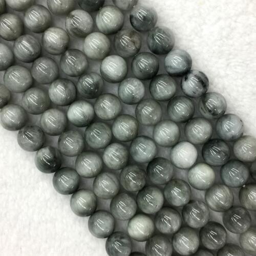 Natural Genuine Gray Falcons Eye Eagle Eye Stone Semi-precious stones Round Loose Beads 6-12mm 15" 05580