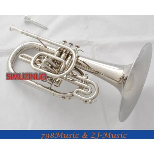 Newest Professional Marching Mellophone F Key Silver Nickel Finish With Case