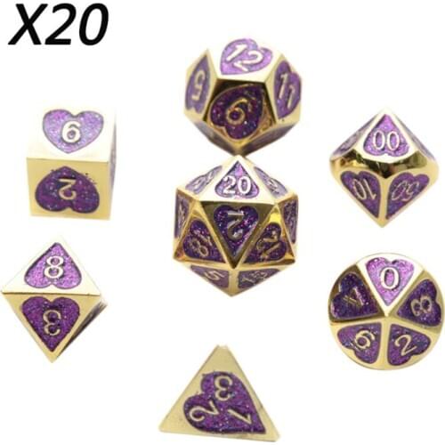 New Metal Dice Set DND Board Game 7pcs Polyhedral Dice for RPG Role Playing Game