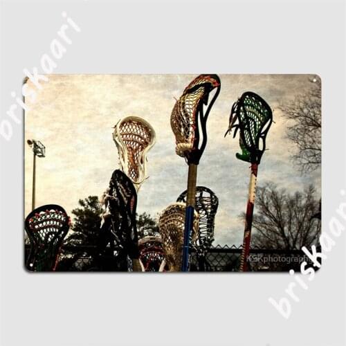 Lacrosse Sticks Metal Signs Wall Cave Club Bar Garage Decoration Printing Tin sign Posters