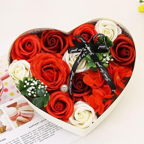 DIY Gift Box Heart Shape Flower Gift Box Paper Decoration Organizer Holiday Flower Gift Box Home Decorat for Birthday Festival