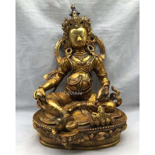 Collect China Fine Workmanship Brass Sculpture Bodhisattva Buddha Metal Crafts Home Decoration#23