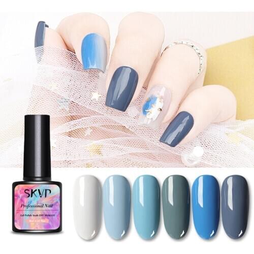 SKVP 8ml Blue Gel Nail Polish Varnishes For Nails Art Hybrid Design Base And Top Coat Top Coat Primer Varnishes Gel Polish