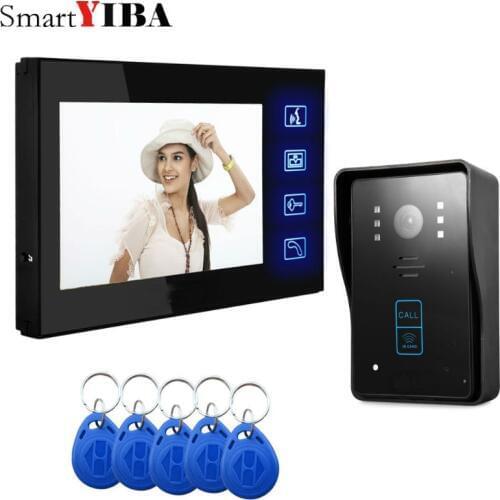 SmartYIBA 7"Waterproof RFID Cards Access Video Portero IR-CUT Camera Video Door Phone Video Interphone Monitor Intercom System