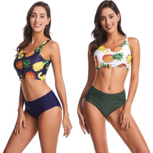 Sexy Bikini set print pineapple one piece swimsuit women swimwear Push Up beachwear Monokini Bathing Suit Beach Wear 2020