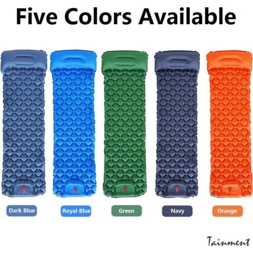 Outdoor Sleeping Pad Camping Inflatable Mattress with Pillows Travel Mat Folding Bed Ultralight Air Cushion for Hiking Trekking