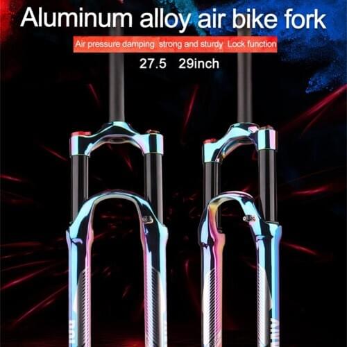 Bicycle Bike Fork 27.5/29 Inch Supension Air Vacuum Plating Mtb Rode Bike Fork Aluminum Alloy 120mm Outdoor Bicycle Accessories