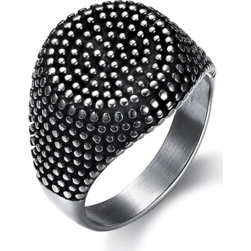 Vintage Gothic Round Stainless Steel Ring Women Men Gothic Biker Ring Indian Style Fashion Gifts