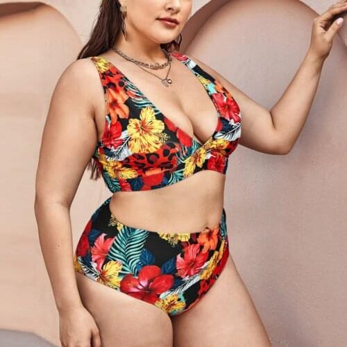 Womens Swimwear Sexy Swimsuit Summer Swimming Large Size Tie-dye Printed Split Bikinis 2021 Woman Two-piece Beach Bikinis Set