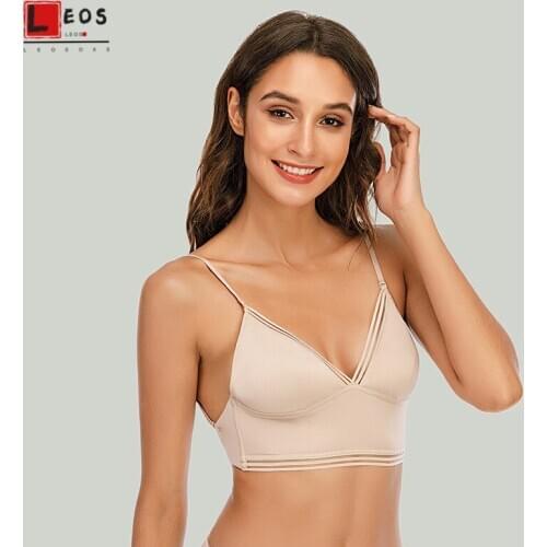 Women Backless Sexy Bra Push Up Deep V Bras Top Wireless Gather Thin Underwear Halter Invisible Fun Sling Lingerie French Style