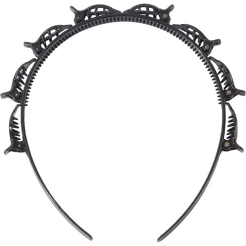 1pc Black Braider Hair Clip Burst Pin Hairdo Bring Hair Hoop Multi-storey Air Weave Head Hoop Styling Tool