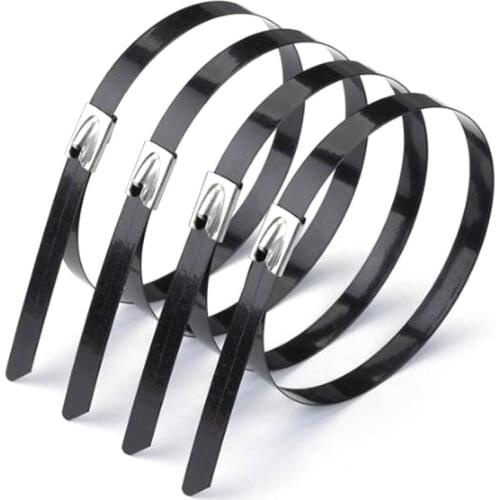 100Pcs/Lot,4.6Mmx300Mm Pvc Plastic Coated Ss304 Stainless Steel Cable Tie