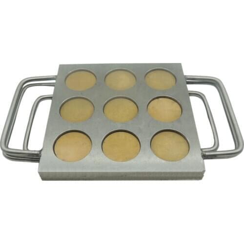 9 Holes Slots 37mm Manual Pressed Mold Match 37mm Aluminum Eyeshadow Pan Eyeshadow Powder Press Iron Mold Can Customized