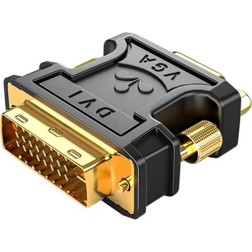 DVI to VGA Adapter DVI-D to VGA Male-To-Female Converter Supports 1080P Full HD From Laptops, PC, and Projectors