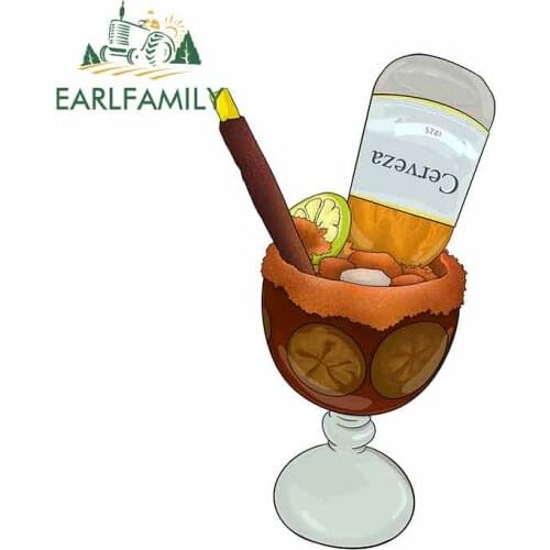 EARLFAMILY 13cm x 7.6cm For Michelada Motorcycle Car Bumper Window Stickers Sunscreen Car Stickers And Decals Vinyl Material