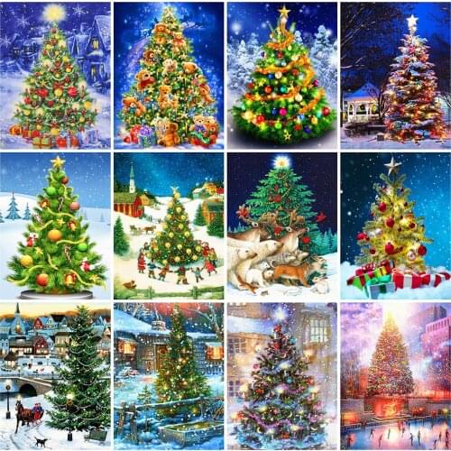Evershine Diamond Painting Christmas Tree Cross Stitch Diamond Mosaic Cartoon Rhinestones Embroidery DIY Beaded Handmade Hobby
