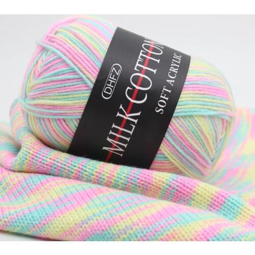 3 Strands Milk Baby Cotton Yarn Colorful Hat Scarf Jacket DIY Sewing Knitting Materials