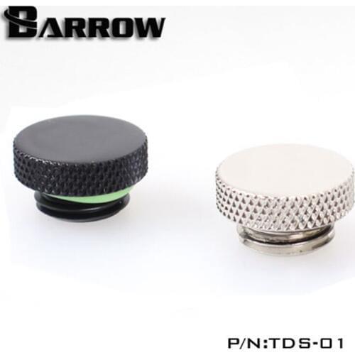 Barrow Water Cooling G1 / 4 " Black / Silver Hand Tighten Water Stop Locker Sealing TDS-01