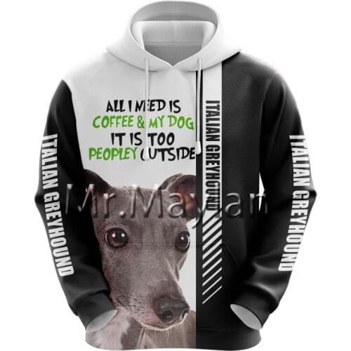 Italian Greyhound 3D Printed Jacket Men/Women Harajuku Hoodie Unisex Casual Streetwear Sweatshirt Pullover sudadera hombre JP021