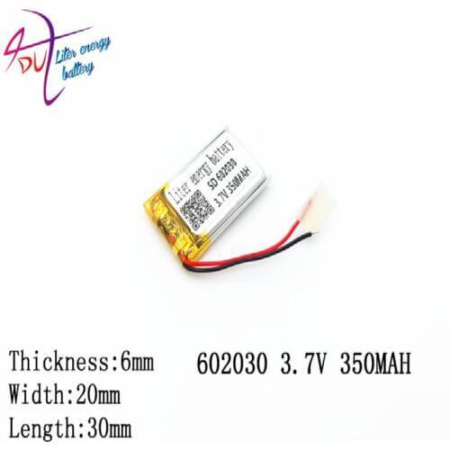 10pcs3.7V lithium battery 062030 602030 350MAH Liter energy MP5 Toy Battery Sound card