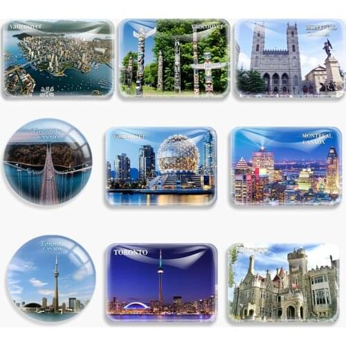 Canada Vancouver Totems Fridge Magnet Toronto Montreal Tourist Souvenir House Decoration glass Refrigerator Magnetic Stickers