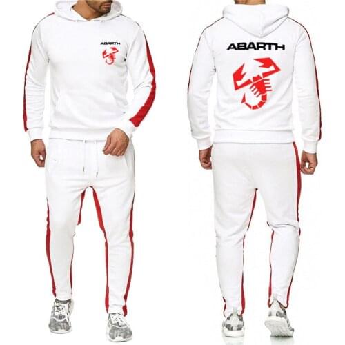 Fashion Casual Mens suits Abarth Car Logo Printing Spring Autumn Cotton High Quality Mens sweatshirt + sweatpants 2-piece suit