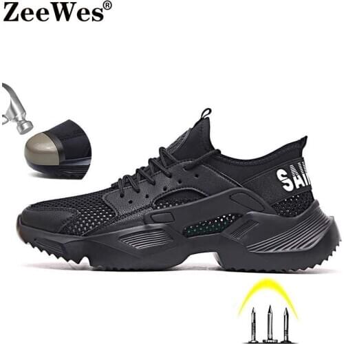 New Men Lightweight Safety Shoes Steel Toe Anti-crush Anti-piercing Breathable Wear-resistance Excellent Grip Work Shoes 36-46