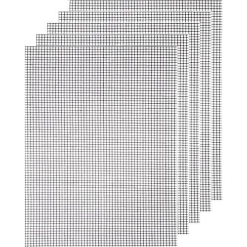 BBQ Barbecue Cooking Mat Set 5 pcs BBQ Grill Mat BBQ Grill Anti Adhesive Reutilisables, Heat Resistant 40x30cm