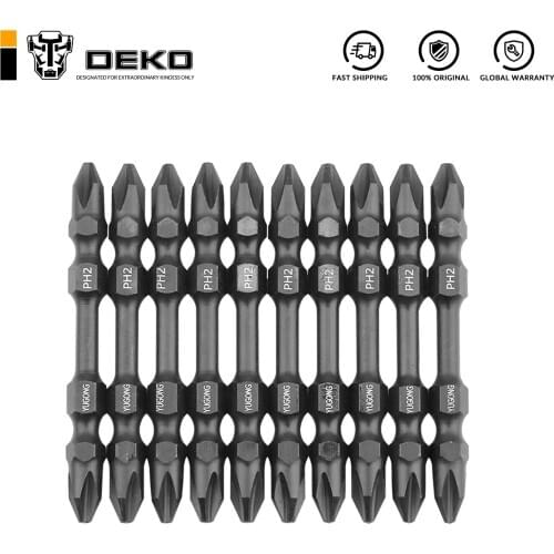 DEKO SCRE03 10pcs Security Bit Hexagon Screwdriver Bit Chrome-vanadium Steel 1/4 Inch Hex Shank Screw Drivers Set 65mm Length