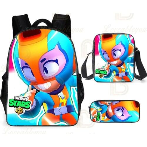 NEW Brock and Star,Cartoon Pencil Teen Bag Crow Shooter Kids Student Leon Game Spike 3D Boys Girls Backpack Sudaderas
