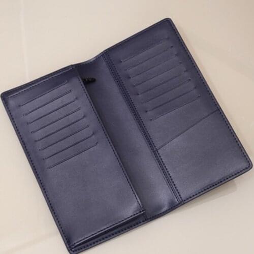 2021 New Fashion Leisure Mens Purse Black Solid Color Pu Multi Card Position High Quality Leather Male Wallet