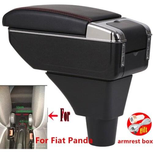 For Fiat Panda armrest box For FIAT PANDA II armrest box cup holder USB interface interior car-styling