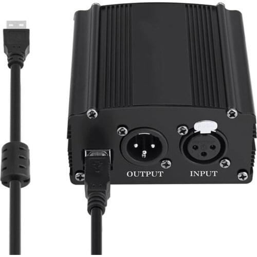 Portable 1 Channel 48V USB Phantom Power USB Cable XLR 3Pin Microphone Cable for Any Condenser Microphones Accessories