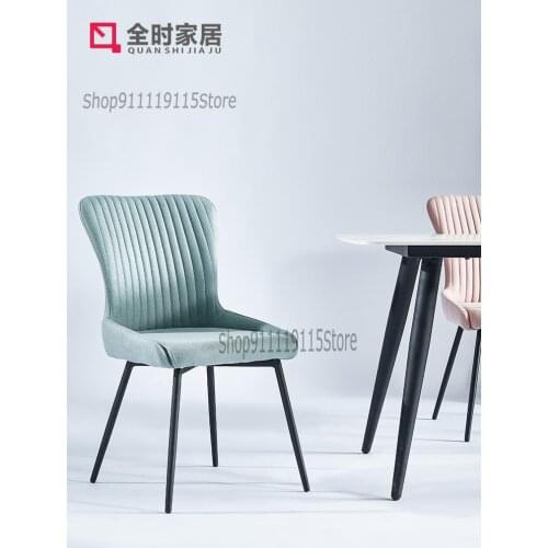 Simple Back Chair Household Dining Table Chair Light Luxury Soft Bag Technology Cloth Dining Chair Nordic Leisure Lazy Stool Net