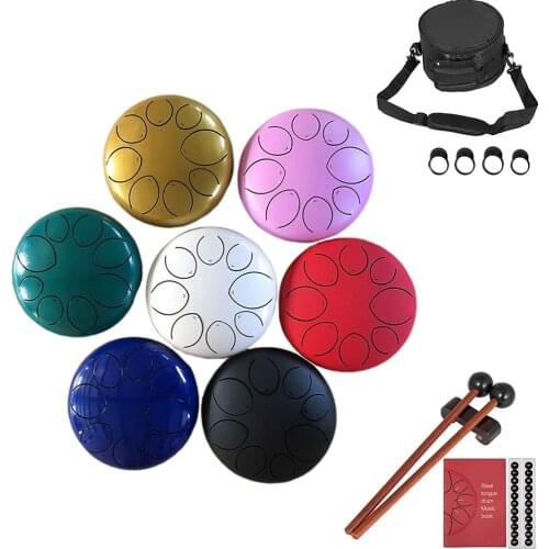 Direct Delivery 8 Inch 8 Notes Steel Tongue Drum Flower Style With Mallets Music Book Bag Percussion Instrument