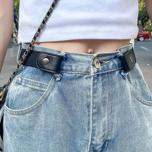 Belts for women Buckle-Free Waist Jeans Pants No Buckle Stretch Elastic Waist Belt For Men Invisible Belt DropShipping