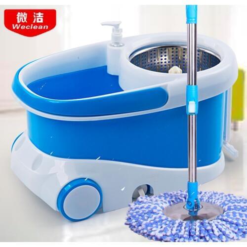 Double drive rotating mop rod, household hand washing mop, lazy mop bucket set