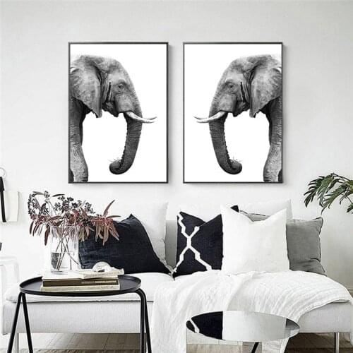 Elephant Modern Nordic Canvas Art Painting Home Decor Wall Art Animal Print Living Room Bedroom Minimalist Picture Decoration