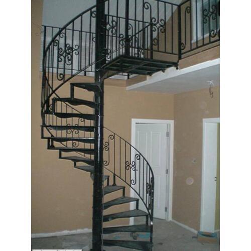 Modern spiral staircase stair rail post wooden staircase