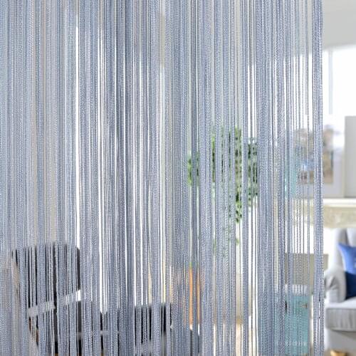 Solid Color Curtains Silver Thread Curtain Classic Line Curtain Window Blind Valance Room Divider Door Hotels Home Decorative