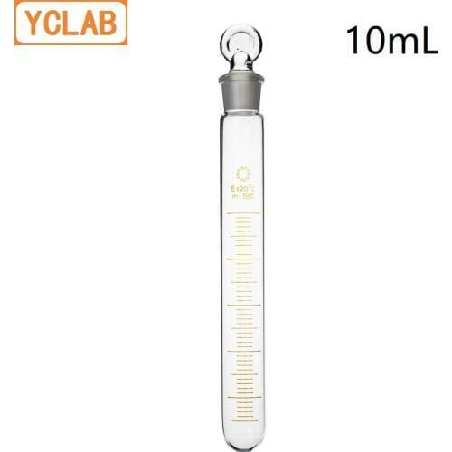 YCLAB 10mL Glass Test Tube with Graduation and Glass Stopper High Temperature Acid Alkali Resistance Laboratory Equipment