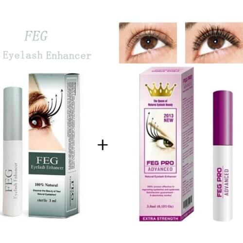 2PCS FEG Eyelash Enhancer Eyelash Growth Treatment Serum and 3ml Eyelash Growth Pro Advanced Eye Lashes Extension Lengthening