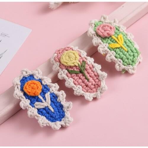 Embroidery Flower Baby Hair Clip for Newborn Hairpins Girls BB Barrettes for Women Kids Snap Hairgrips Baby Hair Accessories