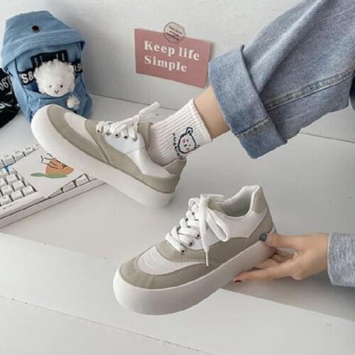 2021 summer new womens thick-soled white shoes all-match Korean style college wind shoes sneakers