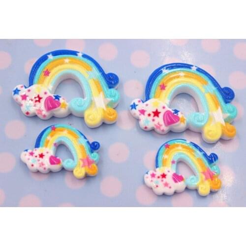 10pcs/lot flat back resin rainbow DIY resin cabochons accessories about25mm