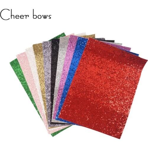 10pic/bag 22*30CM Solid Color Glitter Fabric DIY Hairbows Accessories Apparel Sewing Accessories Home Decoration Supplies