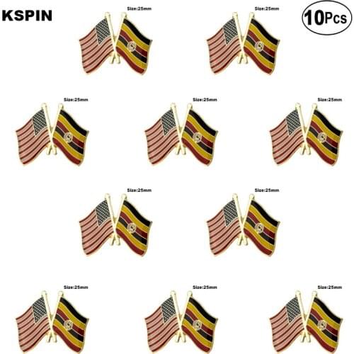 U.S.A.& Uganda Lapel Pin Flag badge Brooch Pins Badges 10Pcs a Lot