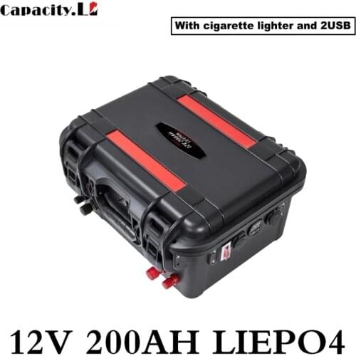 12V200Ah lifepo4 battery pack BMS backup RV Outdoor Marine battery waterproof rechargeable inverter solar backup lithium battery