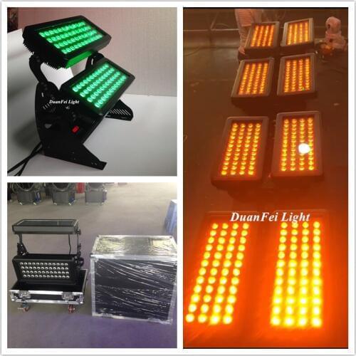 2pcs+2 Roadcase) RGBWA Wash LED SpotLight 96x15 5in1 rgbwa city led color light outdoor led wash wall light for tower building